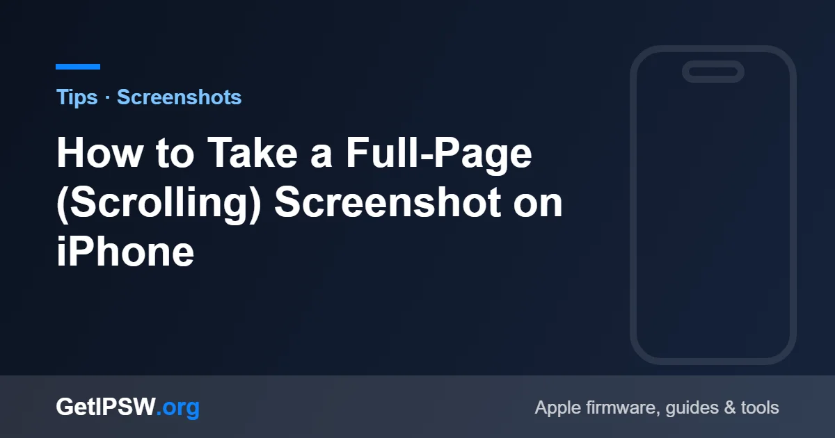 How to Take a Full-Page (Scrolling) Screenshot on iPhone