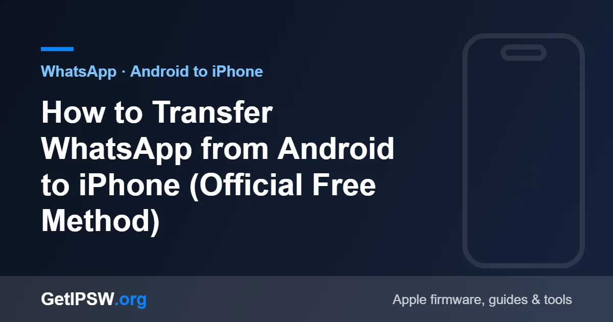 How to Transfer WhatsApp from Android to iPhone (Official Free Method)