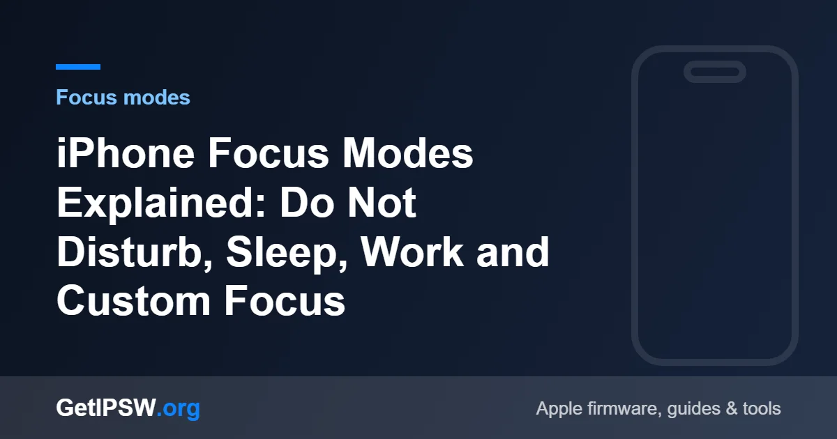 iPhone Focus Modes Explained: Do Not Disturb, Sleep, Work and Custom Focus