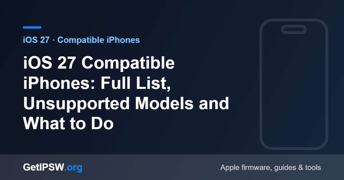 iOS 27 Compatible iPhones: Full List, Unsupported Models and What to Do