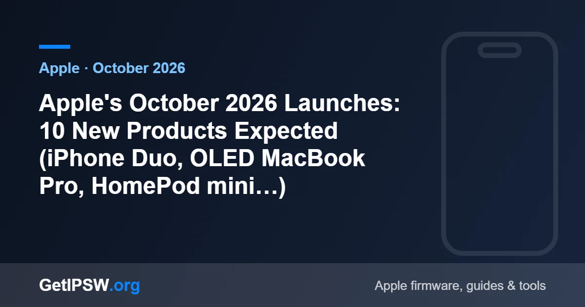 Apple's October 2026 Launches: 10 New Products Expected (iPhone Duo, OLED MacBook Pro, HomePod mini…)