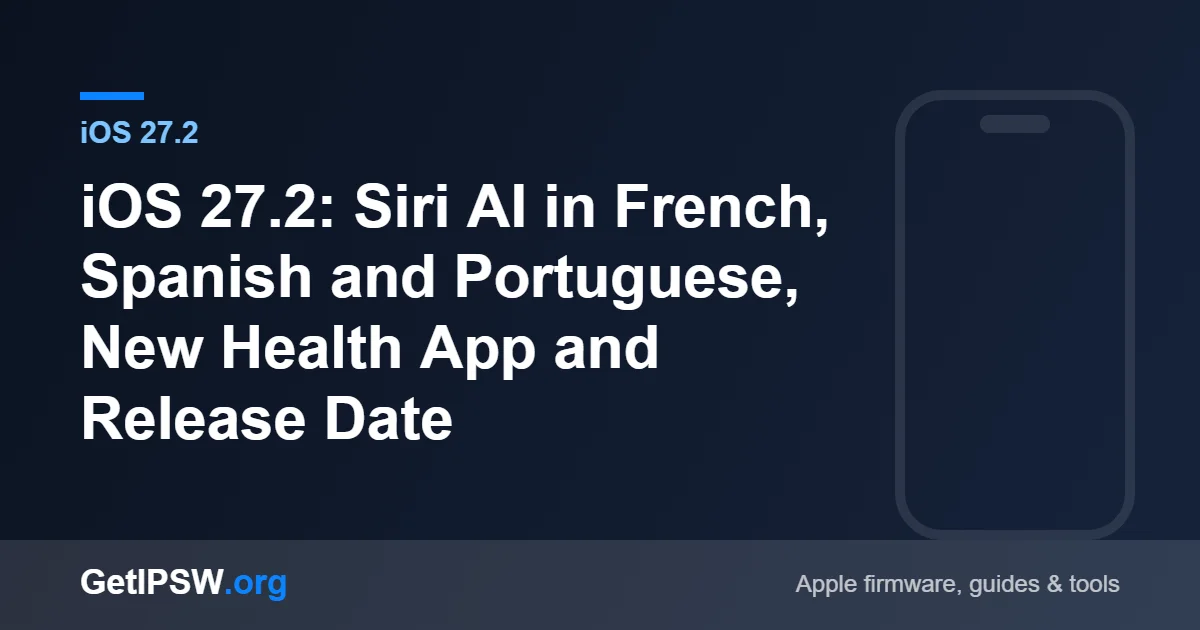 iOS 27.2: Siri AI in French, Spanish and Portuguese, New Health App and Release Date