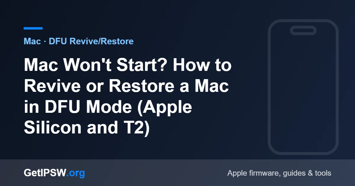 Mac Won't Start? How to Revive or Restore a Mac in DFU Mode (Apple Silicon and T2)