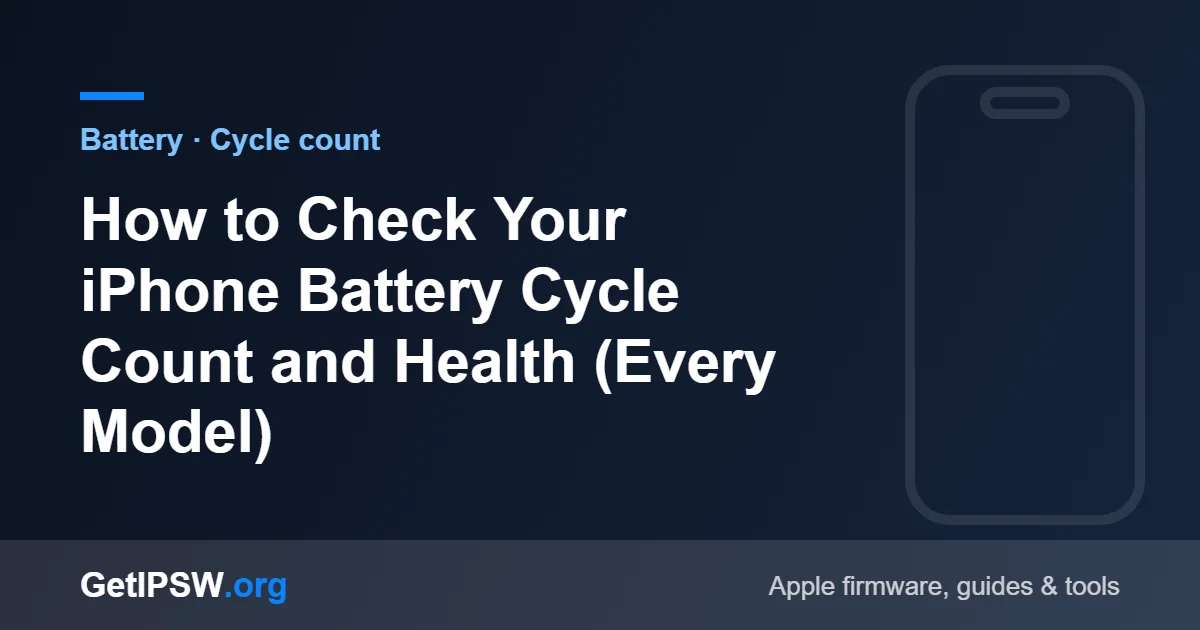 How to Check Your iPhone Battery Cycle Count and Health (Every Model)